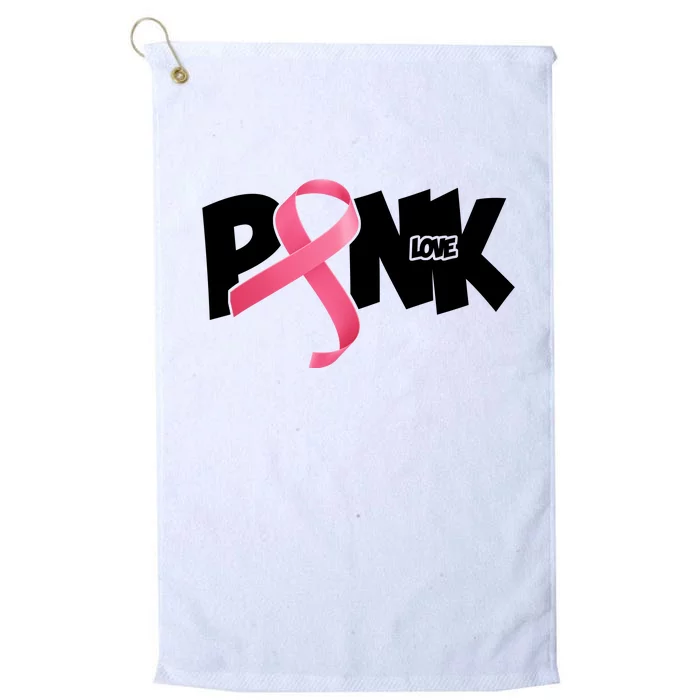 Pink Love Breast Cancer Ribbon Platinum Collection Golf Towel