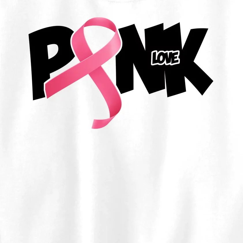 Pink Love Breast Cancer Ribbon Kids Sweatshirt