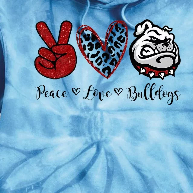 Peace Love Bulldogs Tie Dye Hoodie