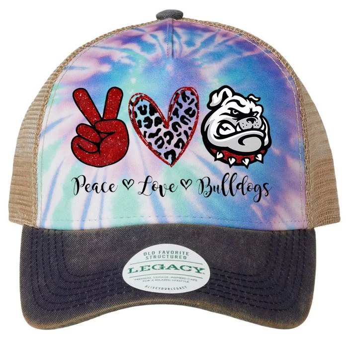 Peace Love Bulldogs Legacy Tie Dye Trucker Hat