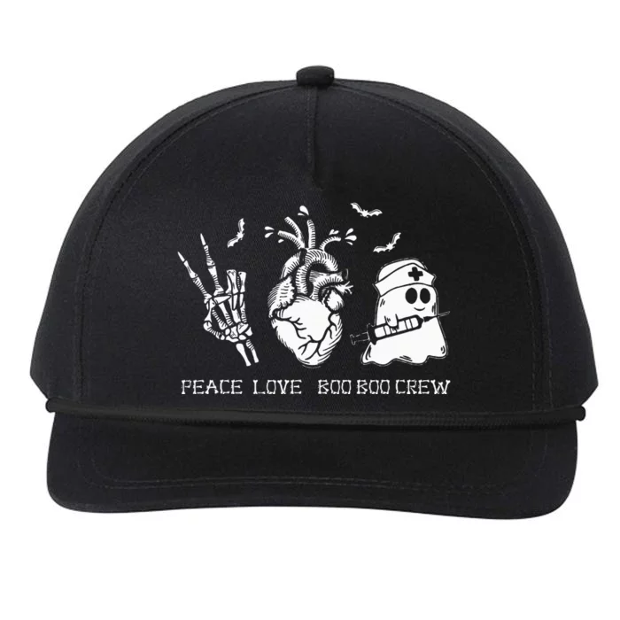 Peace Love Boo Boo Crew Lazy Halloween Costume Nurse Ghost Snapback Five-Panel Rope Hat