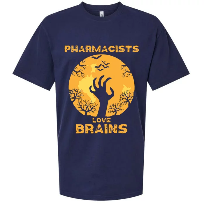 Pharmacists Love Brains Halloween Pharmacist Sueded Cloud Jersey T-Shirt