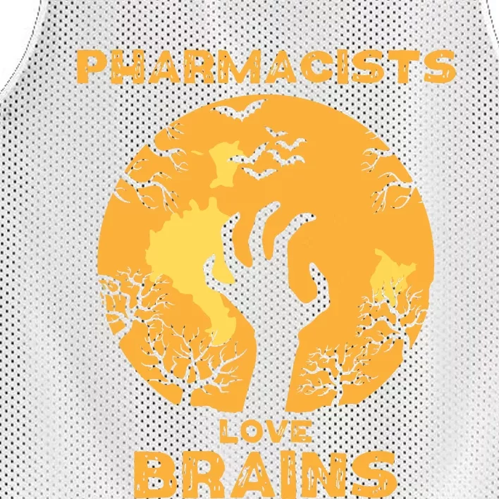 Pharmacists Love Brains Halloween Pharmacist Mesh Reversible Basketball Jersey Tank