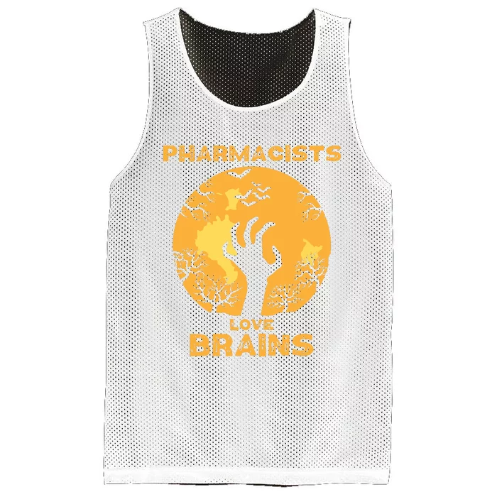 Pharmacists Love Brains Halloween Pharmacist Mesh Reversible Basketball Jersey Tank