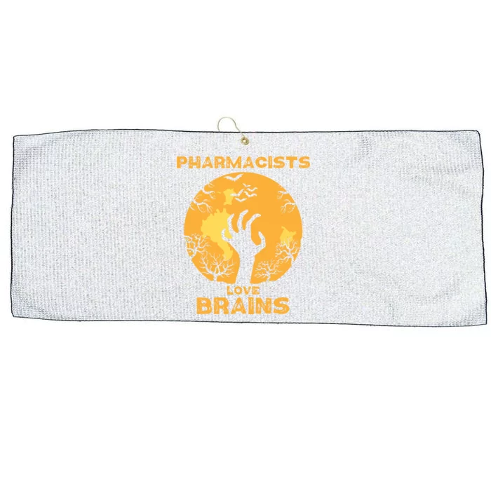 Pharmacists Love Brains Halloween Pharmacist Large Microfiber Waffle Golf Towel