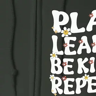 Play Learn Be Kind Repeat Groovy Unity Day Orange Teacher Full Zip Hoodie