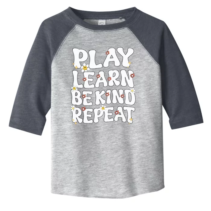 Play Learn Be Kind Repeat Groovy Unity Day Orange Teacher Toddler Fine Jersey T-Shirt