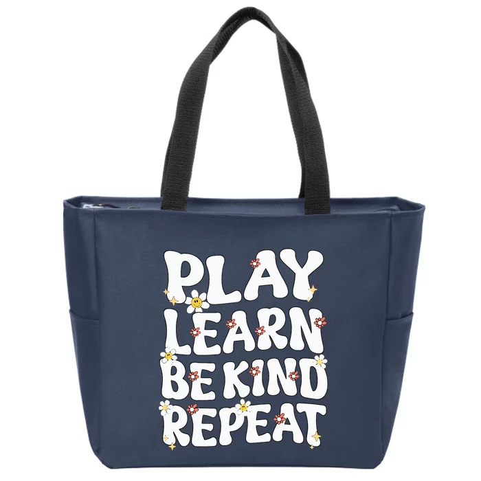 Play Learn Be Kind Repeat Groovy Unity Day Orange Teacher Zip Tote Bag