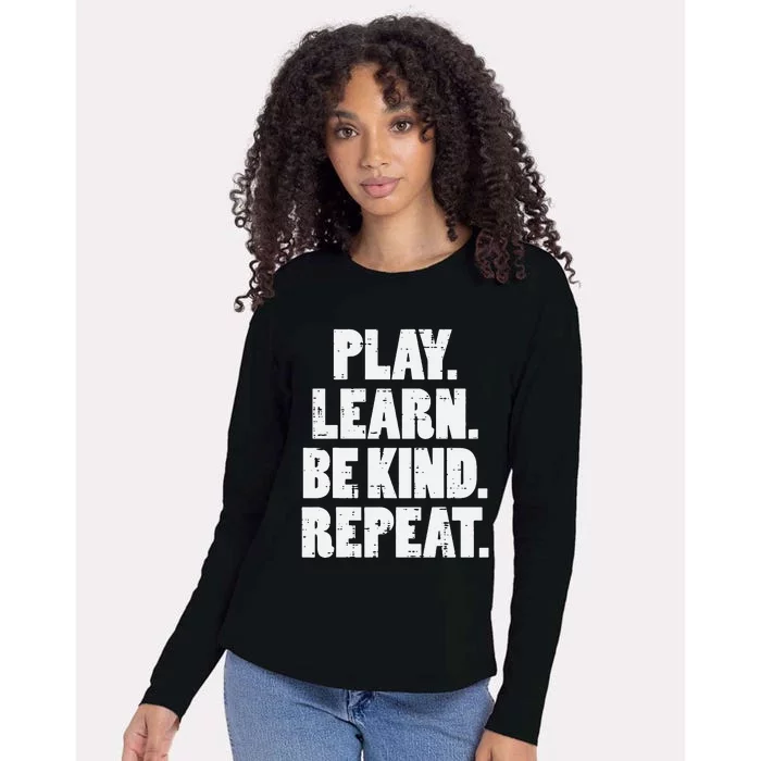 Play Learn Be Kind Repeat Unity Day Orange Anti Bullying Womens Cotton Relaxed Long Sleeve T-Shirt