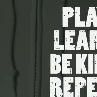 Play Learn Be Kind Repeat Unity Day Orange Anti Bullying Full Zip Hoodie