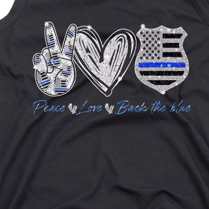 Peace Love Back The Blue Police Officer Gift Tank Top