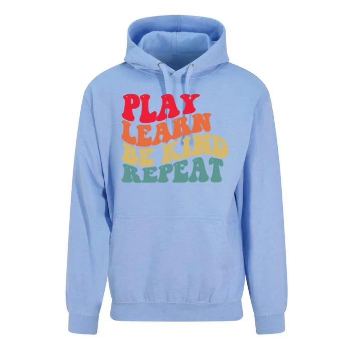 Play Learn Be Kind Repeat Unity Day No Bullies Kindness Unisex Surf Hoodie