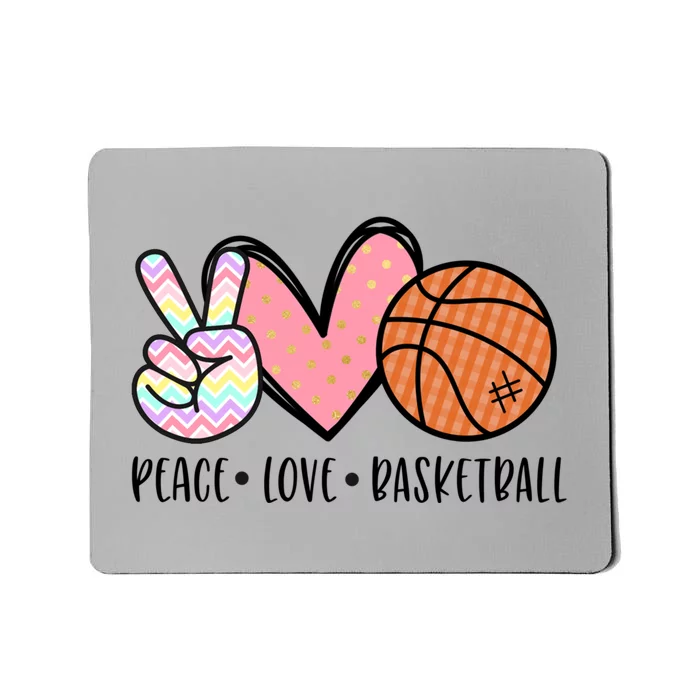 Peace Love Basketball Heart For Women Teens Tween Girls Meaningful Gift Mousepad