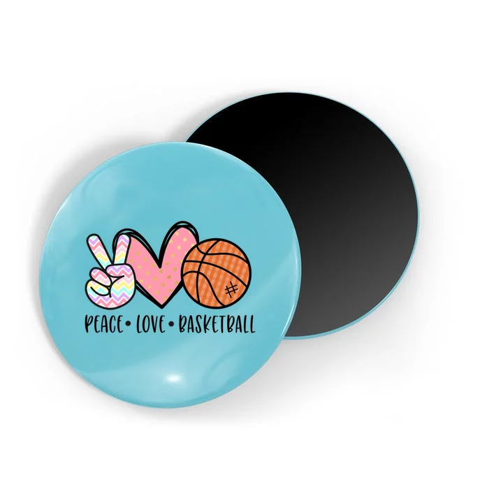 Peace Love Basketball Heart For Women Teens Tween Girls Meaningful Gift Magnet