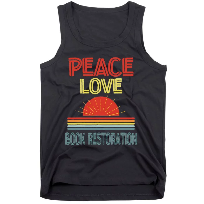 Piece Love Book Restoration Funny Tank Top