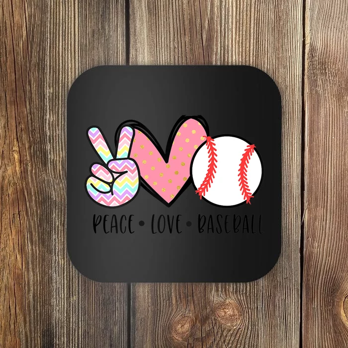 Peace Love Baseball Funny Coaster