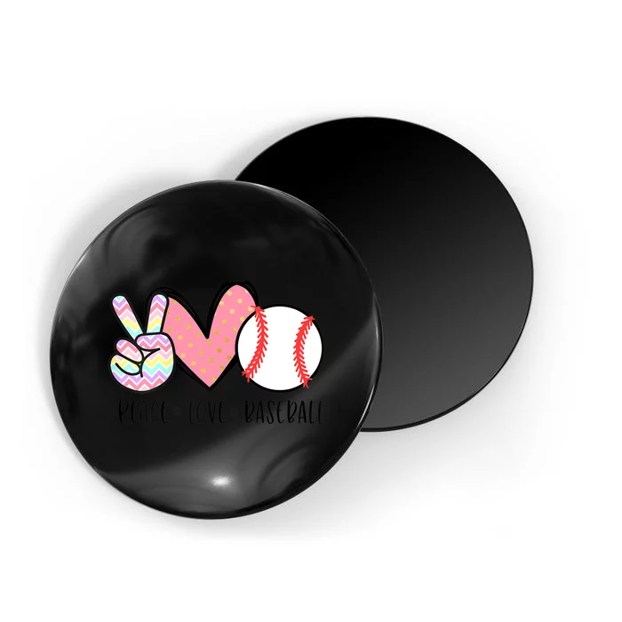 Peace Love Baseball Funny Magnet