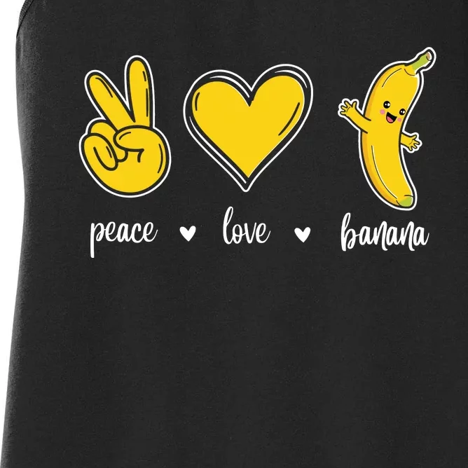 Peace Love Bananas Women's Racerback Tank