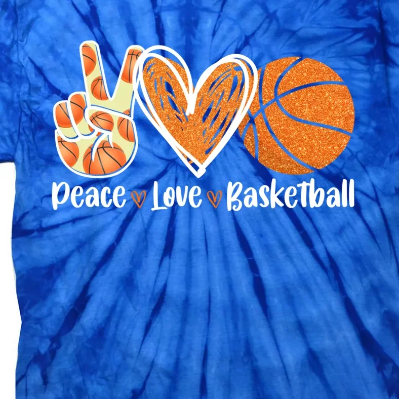 Peace Love Basketball Player Funny For Dad Mom Gift Tie-Dye T-Shirt