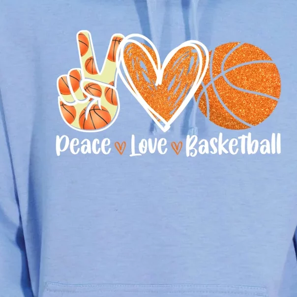 Peace Love Basketball Player Funny For Dad Mom Gift Unisex Surf Hoodie