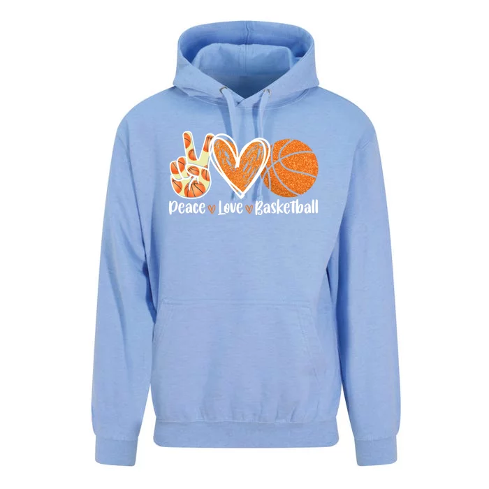 Peace Love Basketball Player Funny For Dad Mom Gift Unisex Surf Hoodie