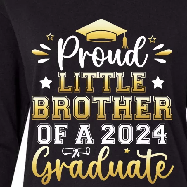 Proud Little Brother Of A 2024 Graduate Senior Graduation Womens Cotton Relaxed Long Sleeve T-Shirt