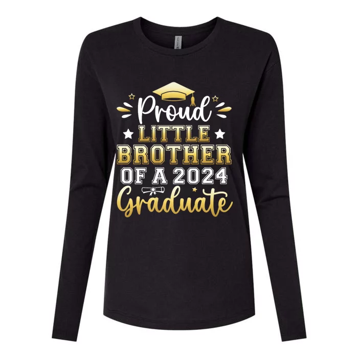 Proud Little Brother Of A 2024 Graduate Senior Graduation Womens Cotton Relaxed Long Sleeve T-Shirt