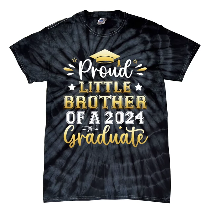 Proud Little Brother Of A 2024 Graduate Senior Graduation Tie-Dye T-Shirt