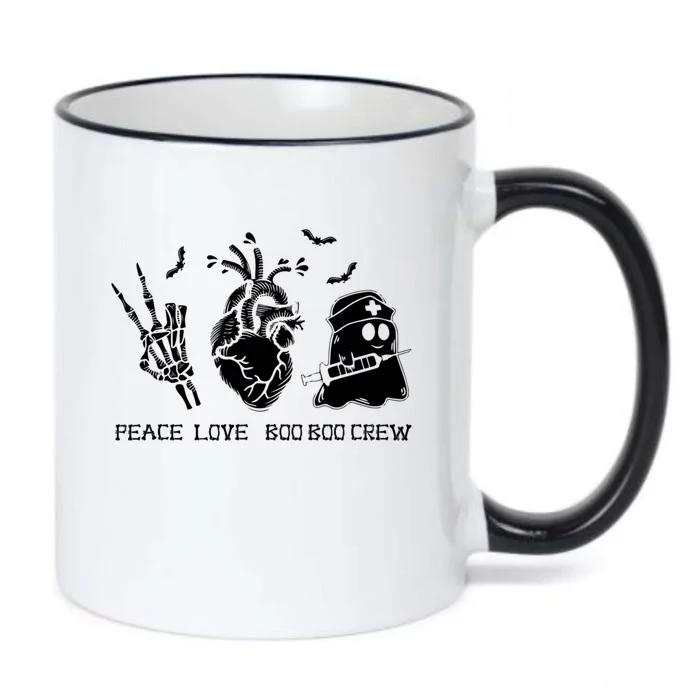 Peace Love Boo Boo Crew Lazy Halloween Skeleton Nurse Ghost Great Gift Black Color Changing Mug