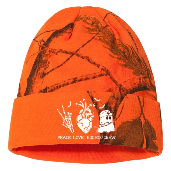 Peace Love Boo Boo Crew Lazy Halloween Skeleton Nurse Ghost Great Gift Kati - 12in Camo Beanie