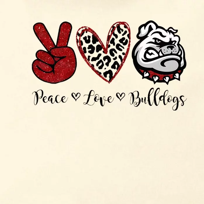 Peace Love Bulldogs Zip Tote Bag