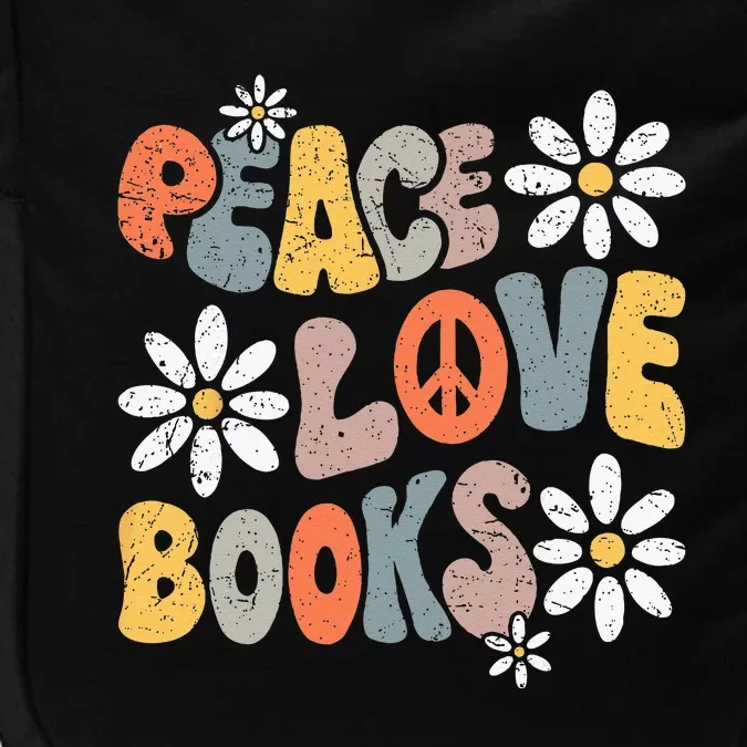 Peace Love Books Groovy Bookworm Book Nerd Reading Teacher Impact Tech Backpack