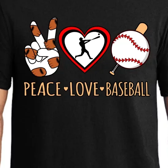 Peace Love Baseball Sports Player Lover Coach Graphic Gift Pajama Set