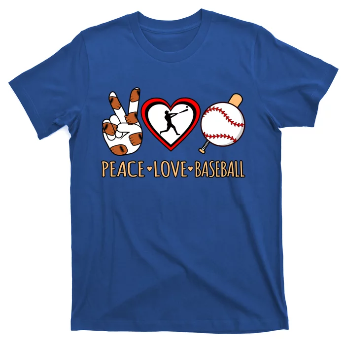 Peace Love Baseball Sports Player Lover Coach Graphic Gift T-Shirt