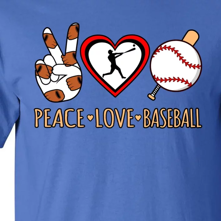 Peace Love Baseball Sports Player Lover Coach Graphic Gift Tall T-Shirt