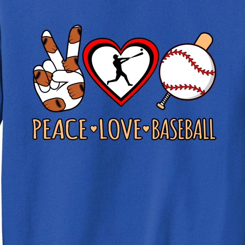 Peace Love Baseball Sports Player Lover Coach Graphic Gift Tall Sweatshirt