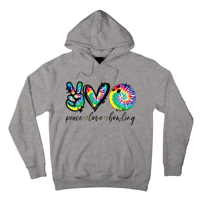 Peace Love Bowling Tie Dye Cute Bowling Lovers Tall Hoodie