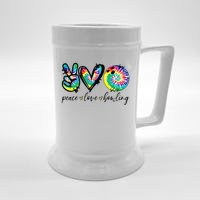 Peace Love Bowling Tie Dye Cute Bowling Lovers Beer Stein