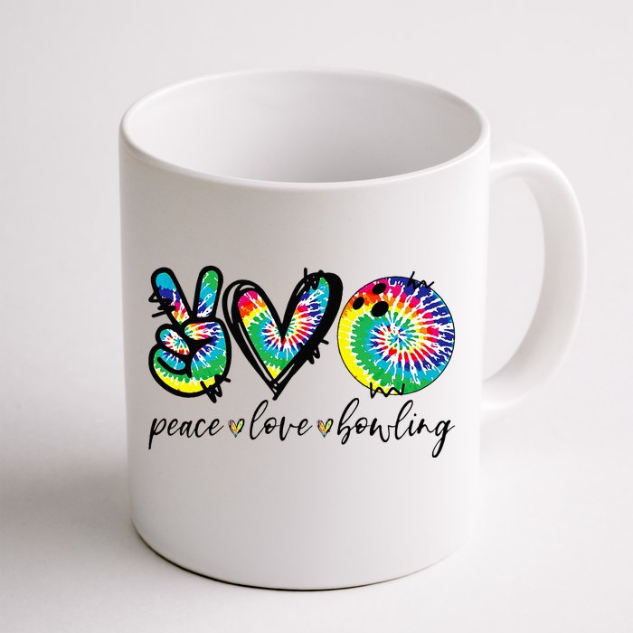 Peace Love Bowling Tie Dye Cute Bowling Lovers Coffee Mug