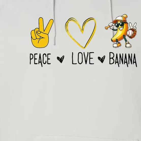 Peace Love Banana Fresh Banana For Fruit Lover Vegan Performance Fleece Hoodie