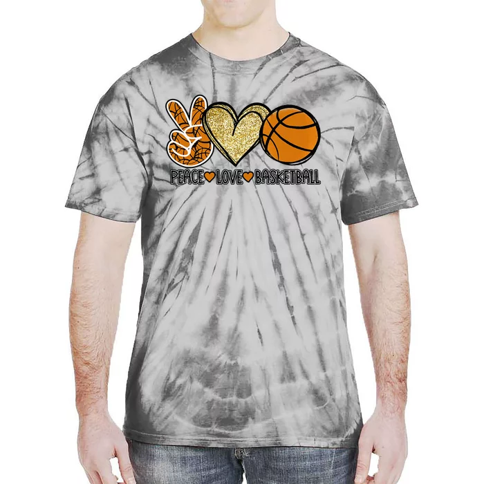 Peace Love Basketball Heart Ball Sports Team Game Player Tie-Dye T-Shirt