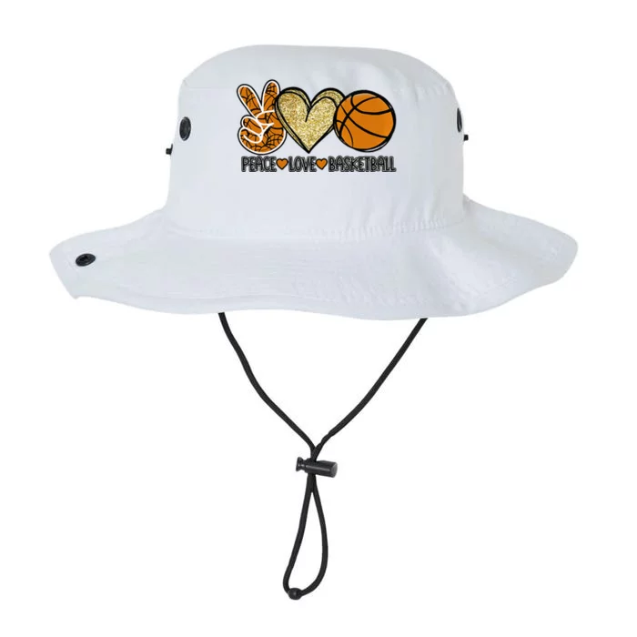 Peace Love Basketball Heart Ball Sports Team Game Player Legacy Cool Fit Booney Bucket Hat