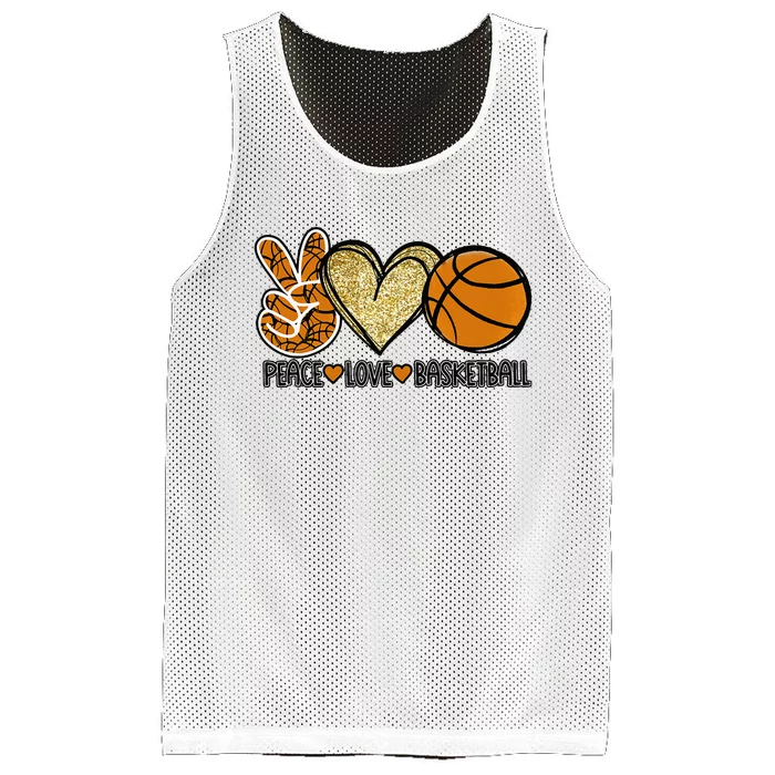 Peace Love Basketball Heart Ball Sports Team Game Player Mesh Reversible Basketball Jersey Tank