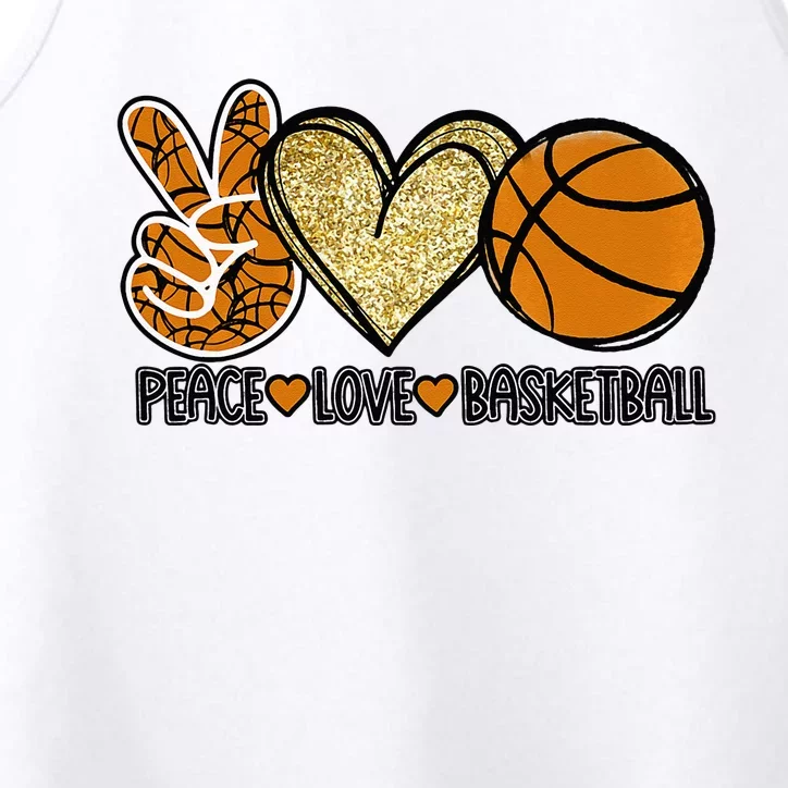 Peace Love Basketball Heart Ball Sports Team Game Player Performance Tank