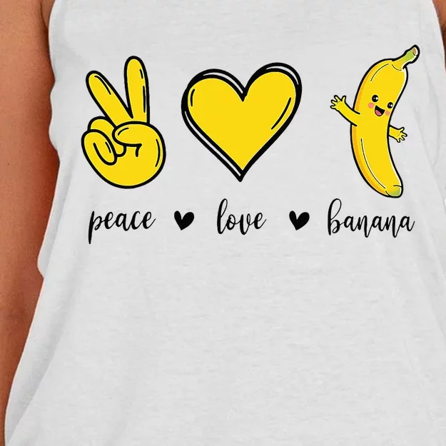 Peace Love Bananas Fresh Banana Gift Women's Knotted Racerback Tank