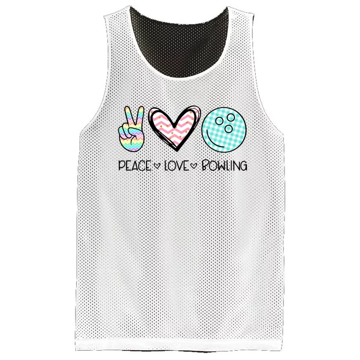 Peace Love Bowling Mesh Reversible Basketball Jersey Tank