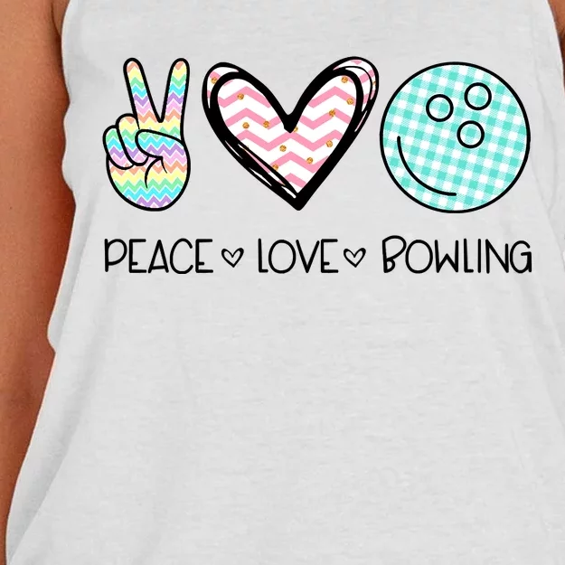 Peace Love Bowling Women's Knotted Racerback Tank