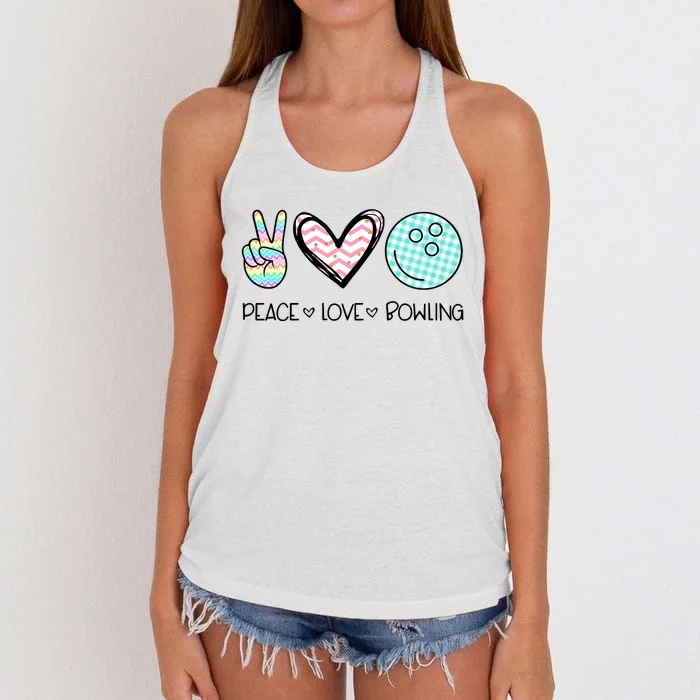 Peace Love Bowling Women's Knotted Racerback Tank