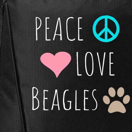 Peace Love Beagles Cute Dog Puppy Pet Lover City Backpack