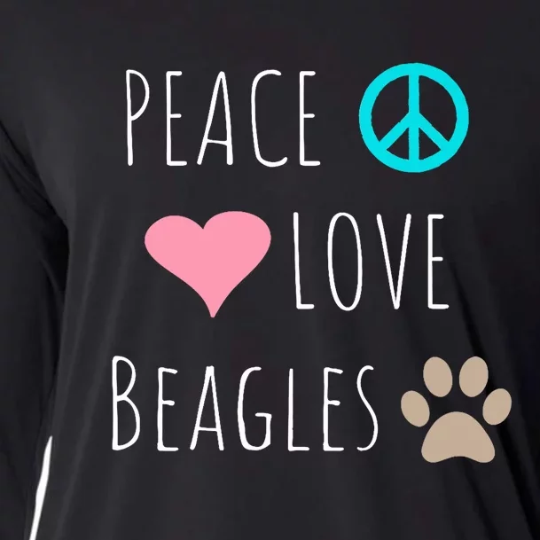 Peace Love Beagles Cute Dog Puppy Pet Lover Cooling Performance Long Sleeve Crew